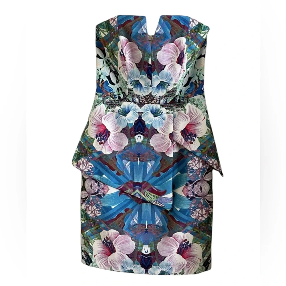 Anthropologie‎ Finders Keeper Vivace Floral peplum Strapless Dress. Cocktail 2